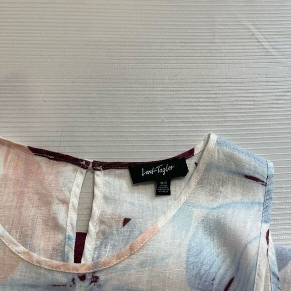 Lord & Taylor Floral Linen Dress Size Medium - Picture 2 of 6